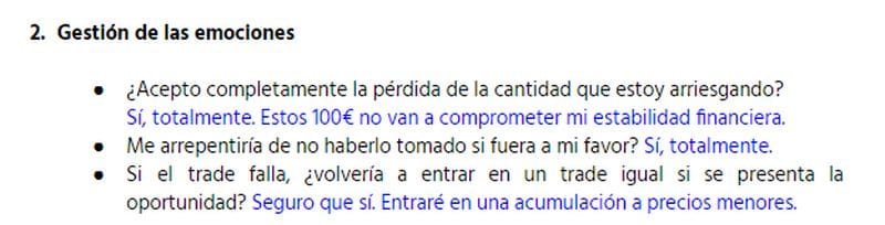 Ejemplo de gestión de las emociones para invertir en Bitcoin