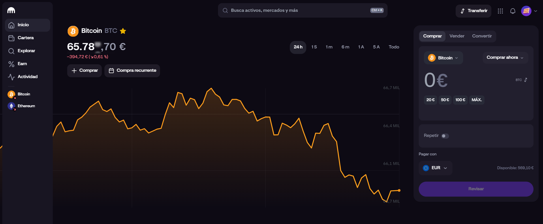 Opciones de compra recurrente en Kraken web: frecuencia diaria, semanal, quincenal o mensual para DCA automático